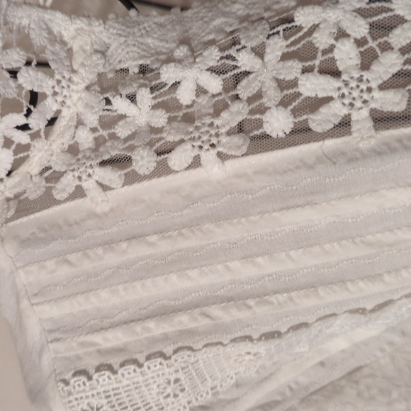 Bohemian Lace Crochet Top Blouse White Beach Pool Women's Size XL Gorgeous NICE - Picture 7 of 12